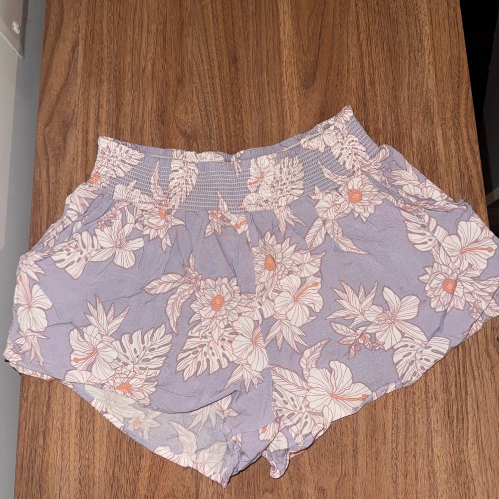 Elegant Floral High Waist Women's Shorts